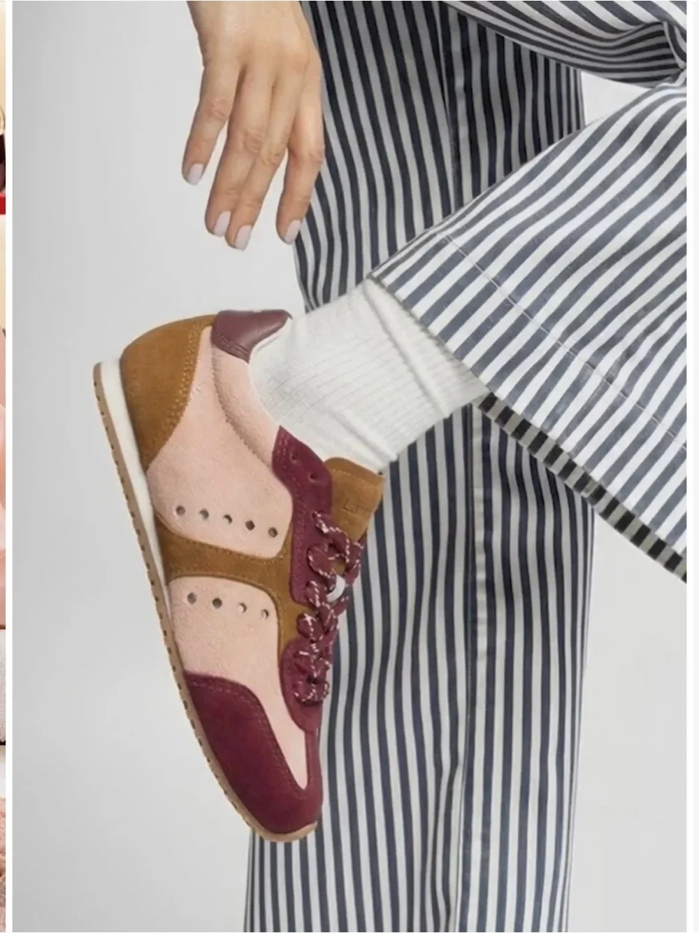Women's Larroude Pink & Burgundy Casual Sneakers
